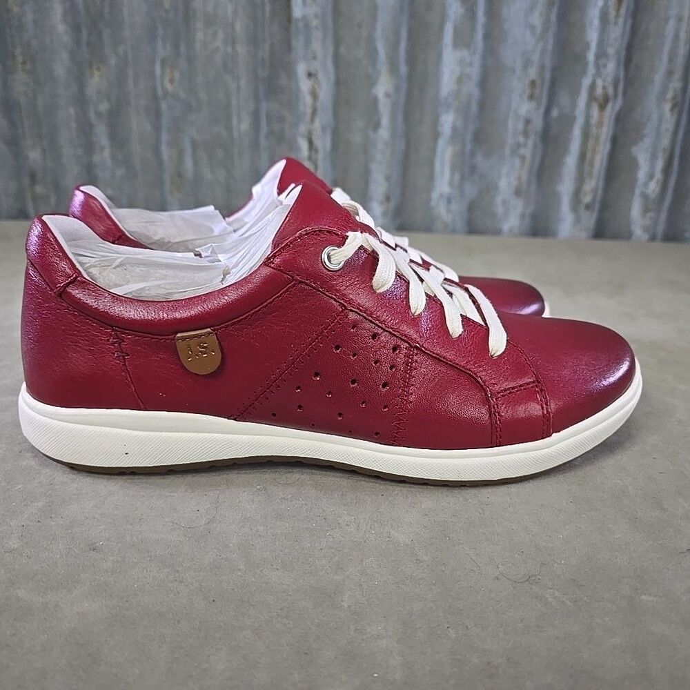 Josef Seibel Caren 01 Red Leather Sneakers Casual Shoes Sz 38 US 7.5 NIB - Picture 7 of 10